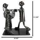 Tango Dancing Lover Couple Hand Made Metal Wine Bottle Holder Caddy Decor