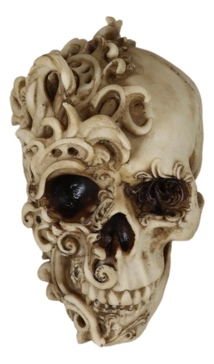 Spirit Skull Opera Tooled Rococo Flares Masquerade Cranium Macabre Figurine