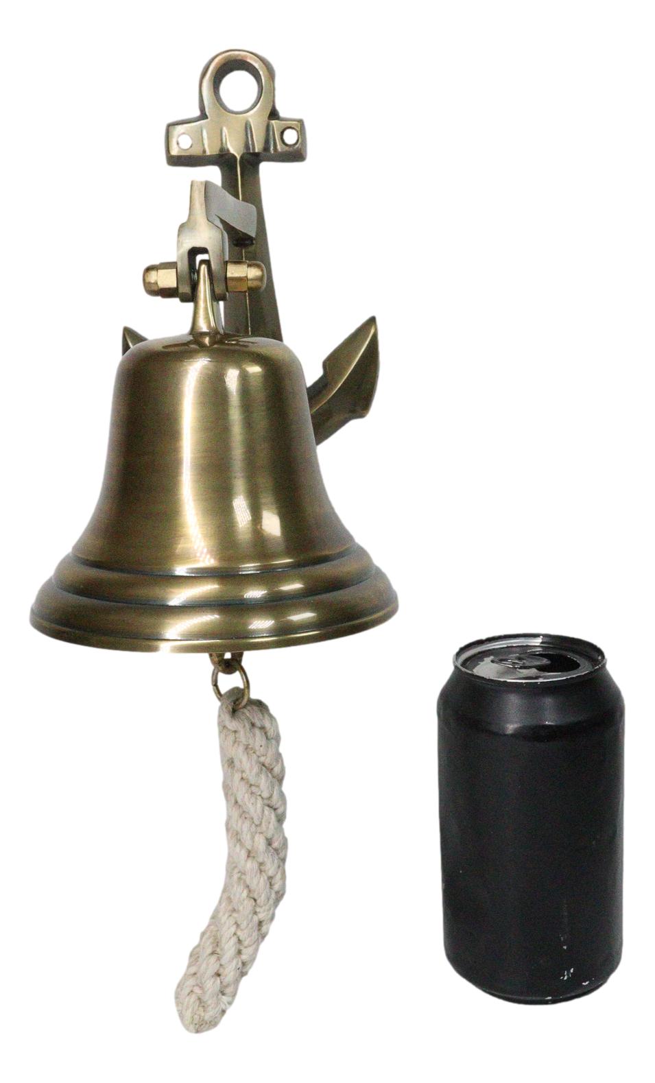 Antiqued Brass Finish Over Aluminum Sailor's Anchor Door Wall Dinner Yard Bell