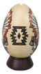 Tribal Indian Chief Wolf With Headdress Roach Egg Shaped Money Bank Figurine
