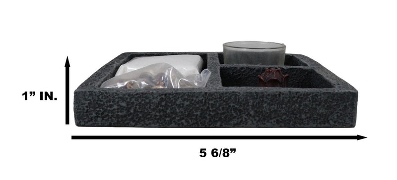 Square Buddha Zen Garden Set Lotus Incense And Candle Holder Meditation Kit