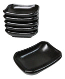 Pack Of 6 Ceramic Black Kokuyo Soy Sauce Oil Condiment Rectangular Dishes 2oz