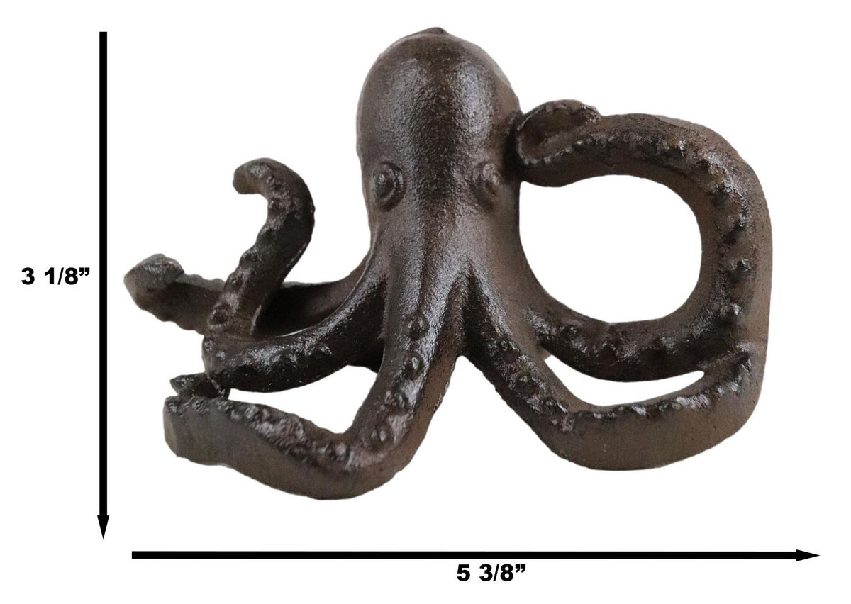 Cast Iron Nautical Sea Octopus Kraken Decorative Paperweight Figurine 5.25"L - Ebros Gift