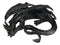 Medieval Fantasy Horned Black Soma Dragon At Repose Collectible Figurine 11"L