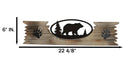 Rustic Western Black Bear By Pine Trees Metal Cutout Wooden Plank Wall Decor