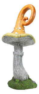 Large Fairy Garden Orange Meringue Crooked Toadstool Mushroom Figurine 23"H