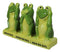 Trio Green Frogs See Hear Speak No Evil Salt Pepper Shakers Toothpick Holder