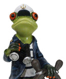 Marine Bon Voyage Sailor Captain Frog Holding Wheel Helm and Binoculars Figurine