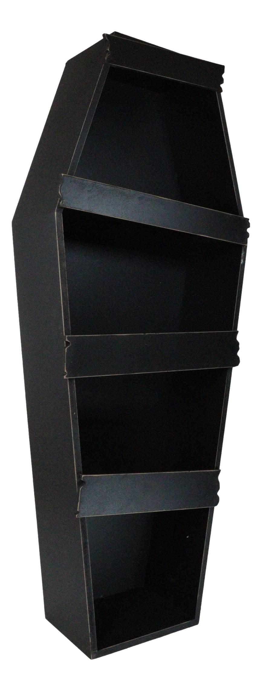Gothic Graveyard Light Duty Black Coffin Casket Cabinet Shelving Wall Shelf 30'H