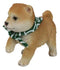Lifelike Adorable Playful Japanese Shiba Inu Puppy Dog with Scarf Mini Figurine