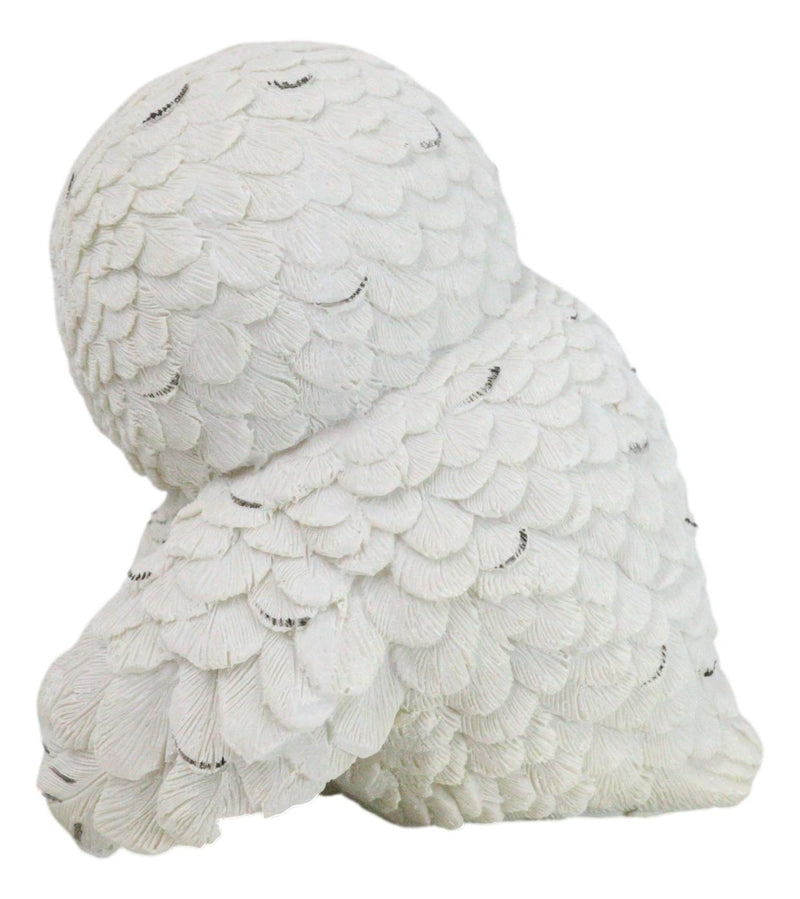 Whimsical 2 White Snowy Mother Owl And Owlet Nesting Figurine Owls Family