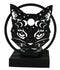Wicca Phases of The Moon Celestial Black Cat Metal Votive T-Lite Candle Holder