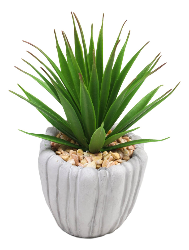 artificial succulents in grey pots Set Of 3 Realistic Artificial Botanica Fern Succulents Plant In Grey C– Ebros Gift