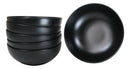 Pack Of 6 Modern Matte Black Melamine Round Appetizer Rice Shallow Bowls 16oz