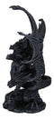 Gothic Faux Stone Ancient Legendary Five Headed Dragon Hydra Roaring Figurine