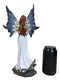 Enchanted Fantasy Damsel Fairy In White Corset Gown Holding Blue Flame Figurine