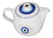 White Gothic Alchemy Porcelain Wicca Evil Eye Of Providence Protection Tea Pot
