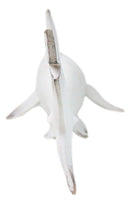 Nautical Ocean Marine Great White Shark Swimming Antiqued White Figurine 19.5"L