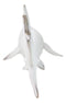 Nautical Ocean Marine Great White Shark Swimming Antiqued White Figurine 19.5"L