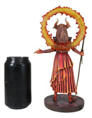 Fire Elemental Horned Sorceress Demoniac With Staff Pentagram Hellfire Figurine