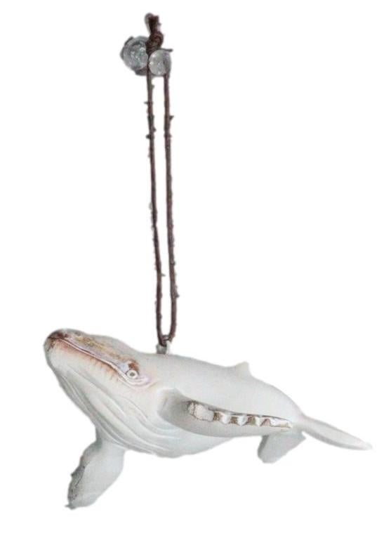 Set Of 6 Antique White Humpback Whales Ocean Marine Wall Decor Tree Ornaments