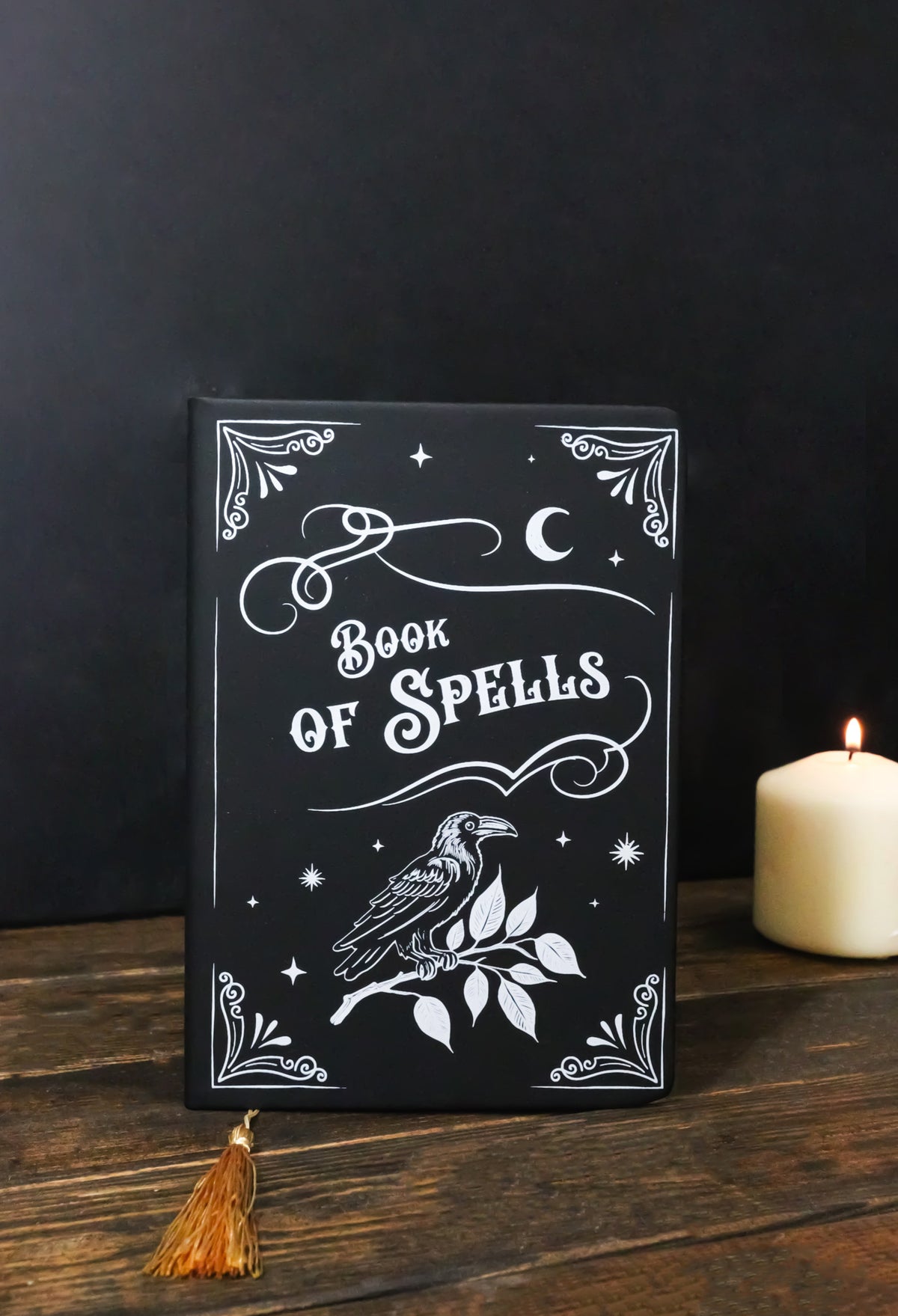 Ebros Gift Mystic Raven Book of Spells A5 Gothic Lined Notebook Journal