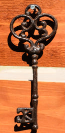 Set of 6 Rustic Vintage Cast Iron Antique Heart Scroll Victorian Keys Wall Decor