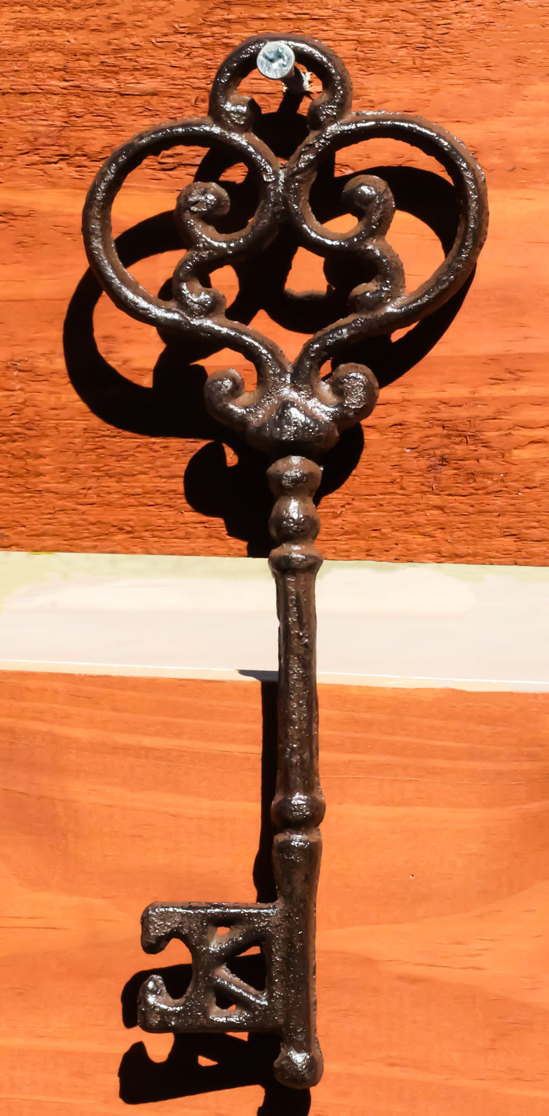 Set of 6 Rustic Vintage Cast Iron Antique Heart Scroll Victorian Keys Wall Decor