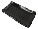 Pack Of 6 Black Kokuyo Minimalist Ceramic Rectangular Wavy Sushi Plates 8.75"L
