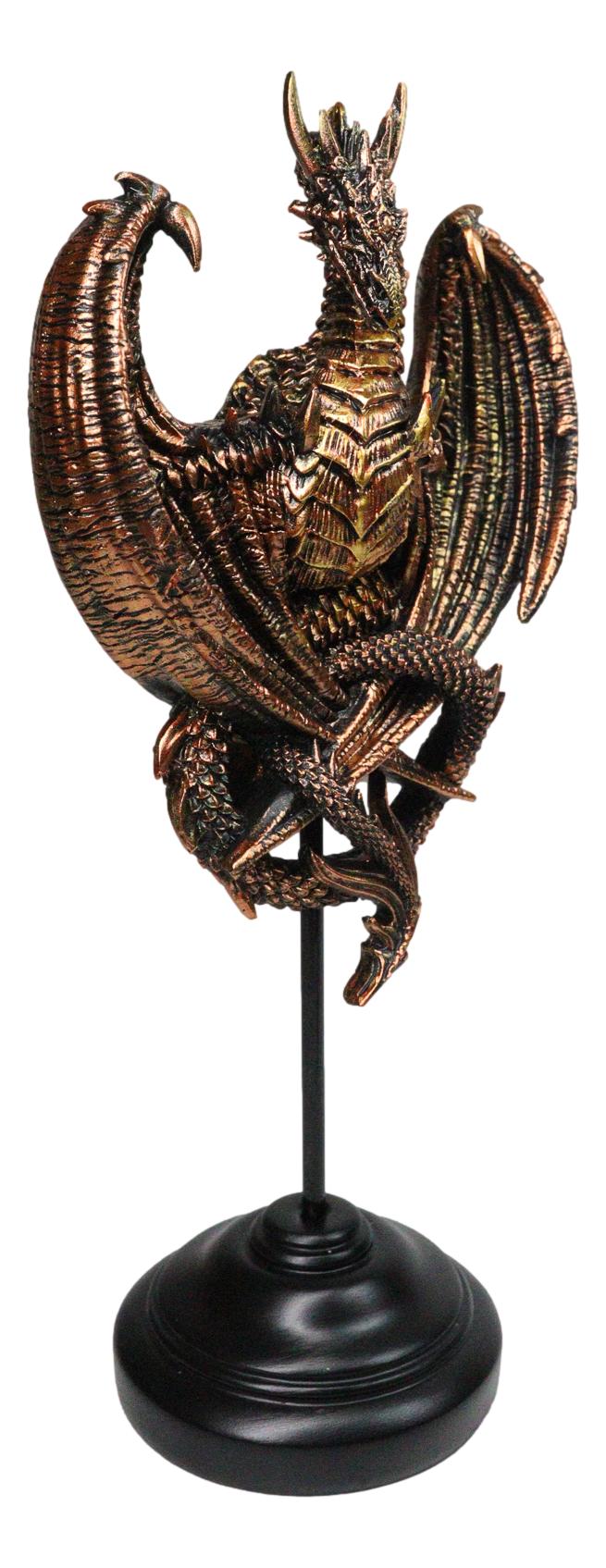 Fantasy Blood Auctor Dragon Masque Ornament On Pole Stand Or Wall Sculpture