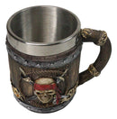 Nautical Red Bandana Pirate Skull Cutlass Swords Shipwreck Barrel Tankard Mug