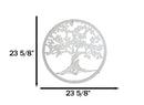 White 24"D Oversized Celtic Tree of Life Medallion Metal Wall Circle Plaque