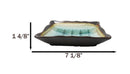 Pack Of 6 Green Midori Kannyu Ceramic Wavy Square Appetizer Salad Plates 7"