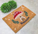 Welcome Toadstool Mushroom Home Wicca Coir Coconut Fiber Floor Mat Doormat 24"L