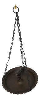 Cast Iron Love Bird On Branch Sunflower Basin Hanging Garden Bird Bath Feeder