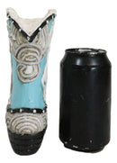 Rustic Country Western Turquoise Prancing Horse Cowboy Boot Piggy Money Bank