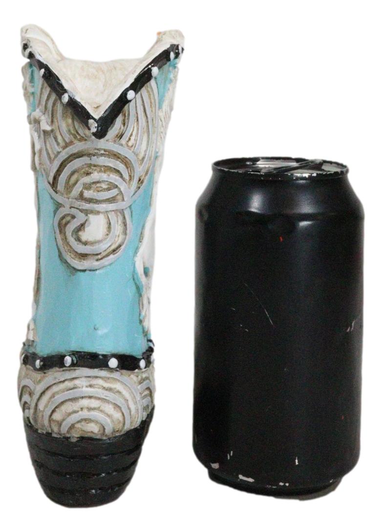 Rustic Country Western Turquoise Prancing Horse Cowboy Boot Piggy Money Bank