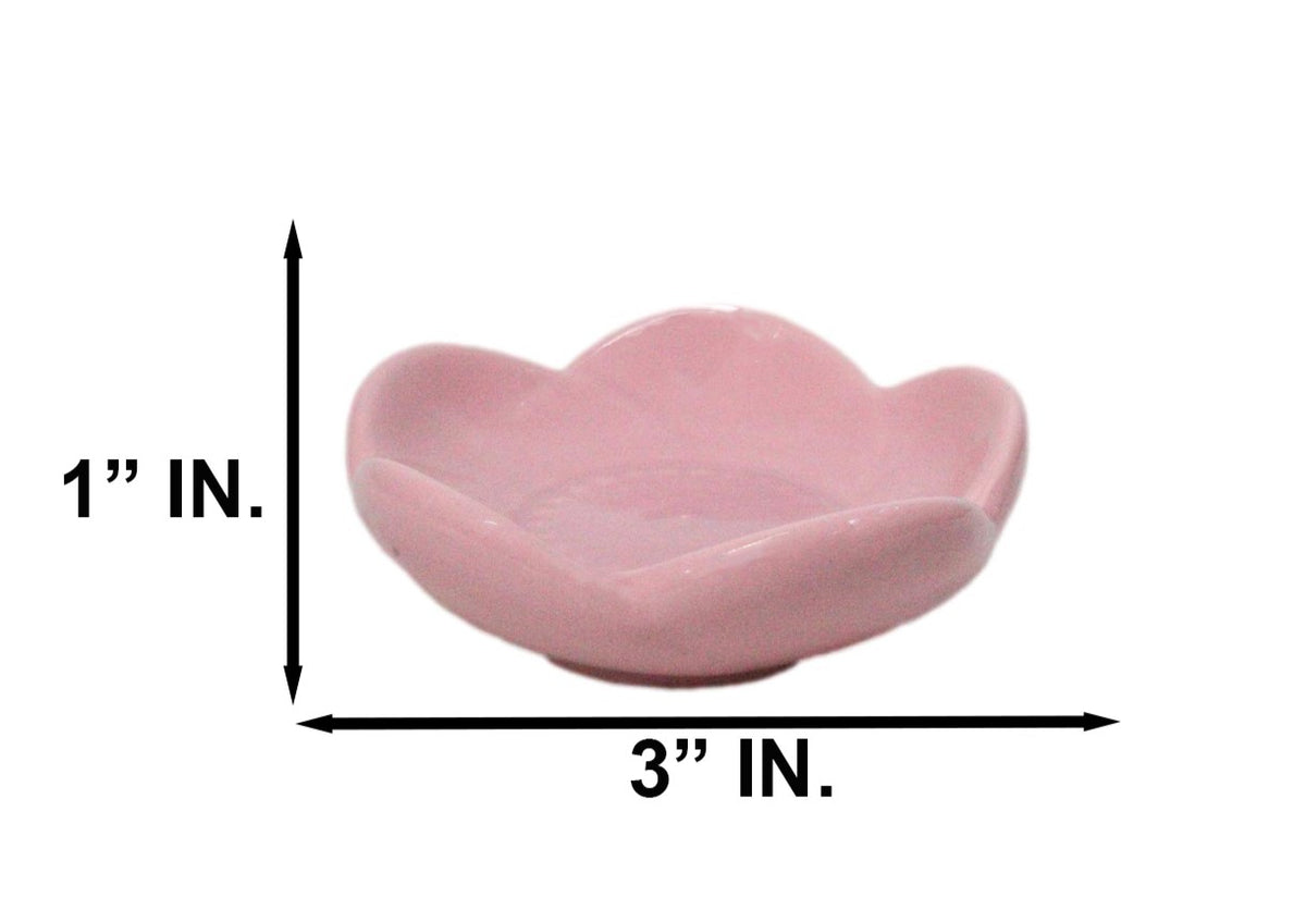 Ebros Set of 6 Pink Sakura Cherry Blossom Porcelain Sauce Dishes 3 Inch