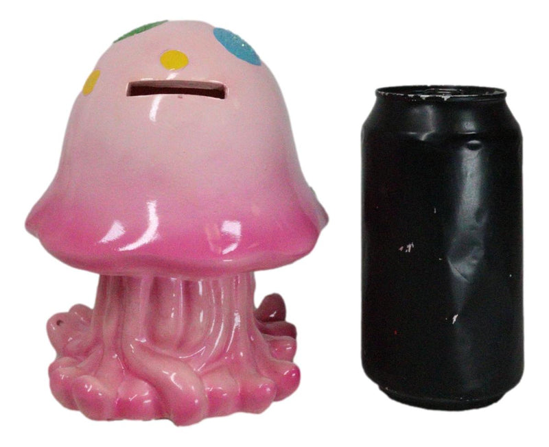 Whimsical Nautical Marine Pink Sea Jellyfish Money Coin Savings Piggy Bank