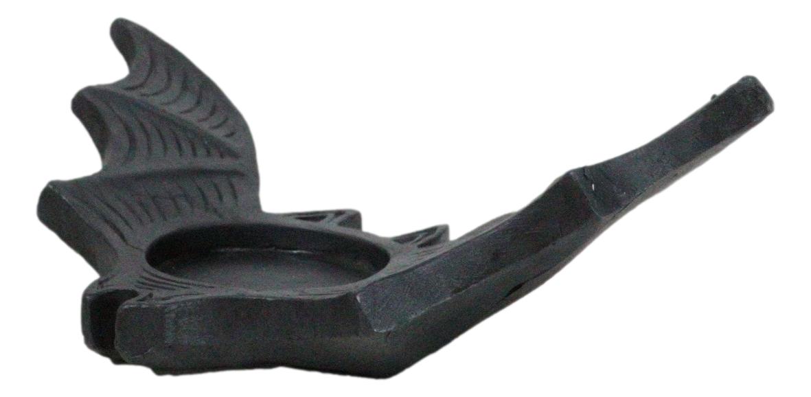 Pack Of 2 Gothic Black Cutout Winged Flying Vampire Bat Votive Candle Holders