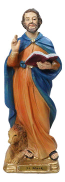 Christian Apostle of Jesus Saint Mark The Evangelist With Lion Figurine 8"H