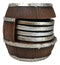 Rustic Western Wine Time Old Fashioned Country Beer Barrel Faux Wood Coaster Set