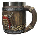 Nautical Red Bandana Pirate Skull Cutlass Swords Shipwreck Barrel Tankard Mug