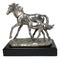 Western Horse and Foal Chrome Electroplated Resin Figurine With Museum Base