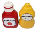 All American Red Ketchup And Yellow Mustard Ceramic Salt And Pepper Shakers Set