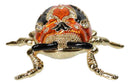 Orange Ladybird Beetle Ladybug Pewter Austrian Crystals Trinket Jewelry Box