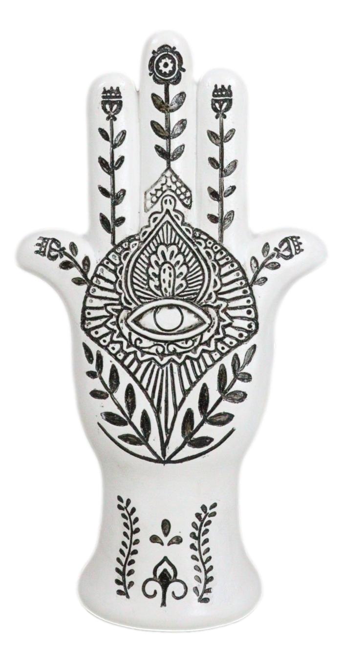 Hamsa Palm Hand Of God Eye Of Providence With Floral Motifs Decorative Figurine