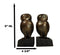 Faux Bronze Wise Forest Barn Owls On Pedestals Bookends Pair Set Figurines