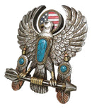 Southwestern American Flag Eagle With Turquoise Rocks Feathers Arrows Wall Decor