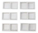 Pack Of 6 Yukino Hana Snowflakes Melamine 2 Partition Condiments Sauce Dishes
